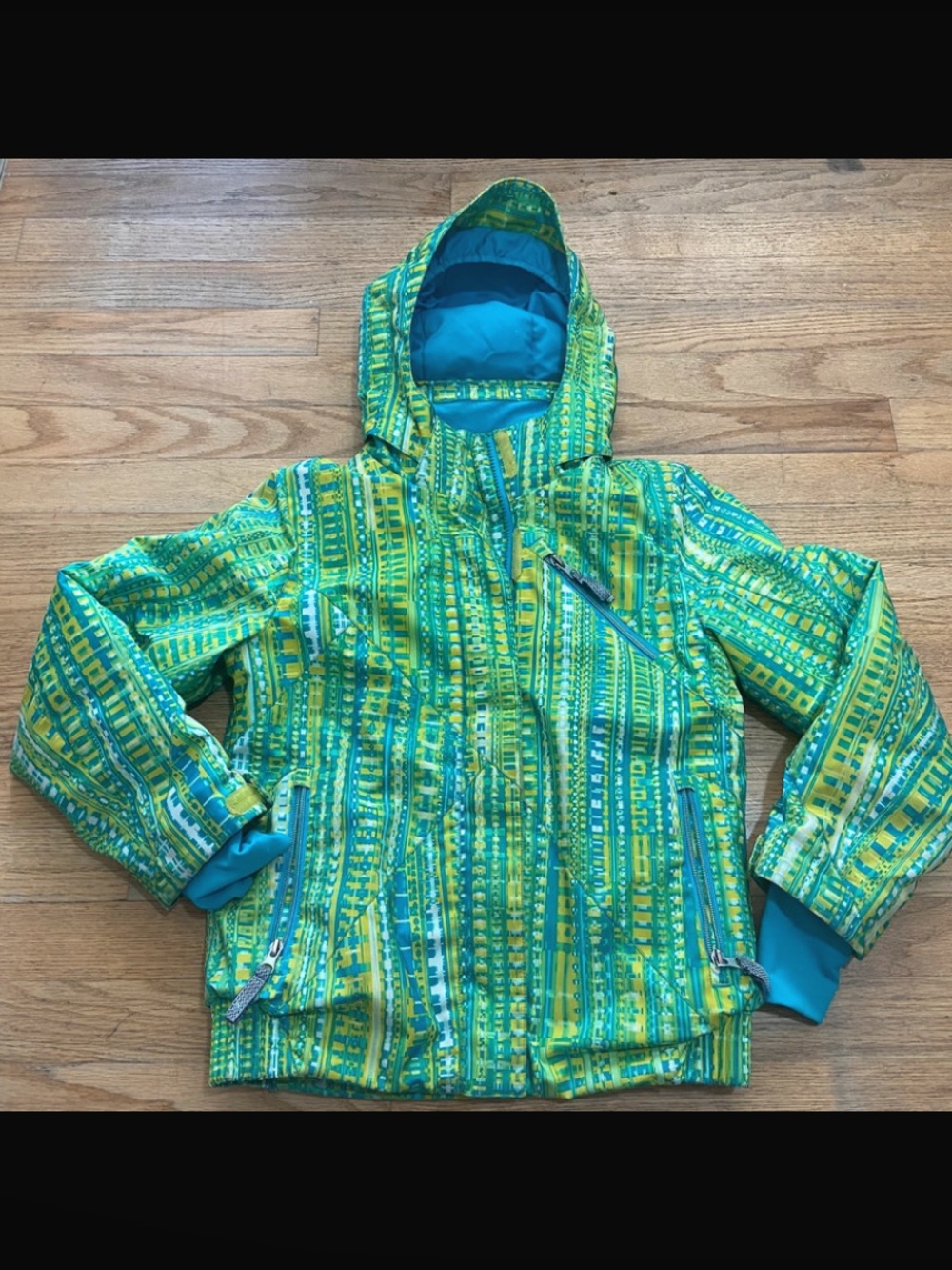 Spyder Girls 10 Green Blue Yellow Ski Coat